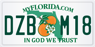 FL license plate DZBM18