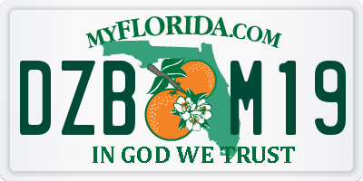 FL license plate DZBM19