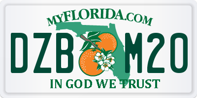 FL license plate DZBM20