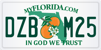 FL license plate DZBM25