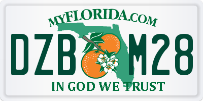 FL license plate DZBM28