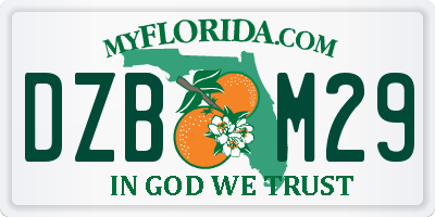 FL license plate DZBM29