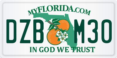 FL license plate DZBM30