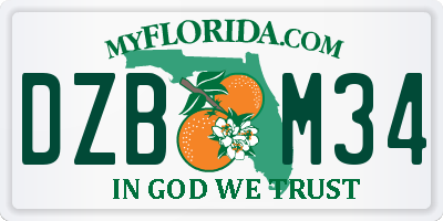 FL license plate DZBM34