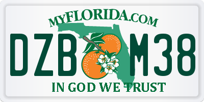 FL license plate DZBM38
