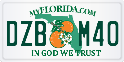 FL license plate DZBM40