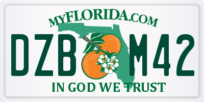 FL license plate DZBM42