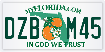 FL license plate DZBM45