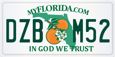 FL license plate DZBM52