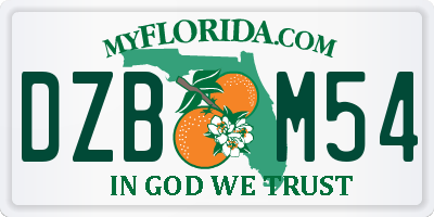 FL license plate DZBM54