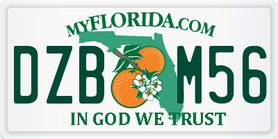 FL license plate DZBM56