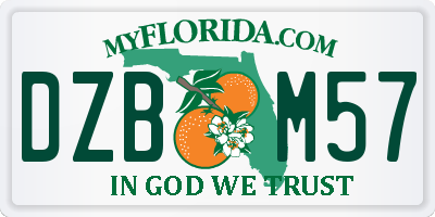 FL license plate DZBM57