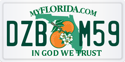 FL license plate DZBM59
