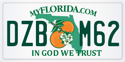 FL license plate DZBM62