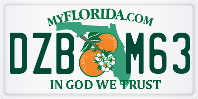 FL license plate DZBM63