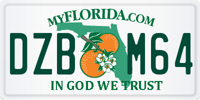 FL license plate DZBM64