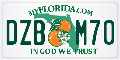 FL license plate DZBM70