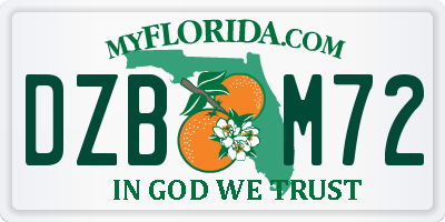 FL license plate DZBM72