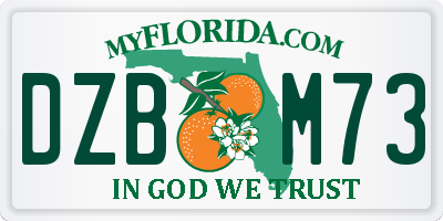 FL license plate DZBM73