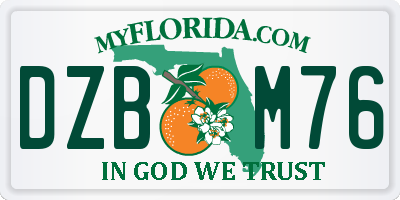 FL license plate DZBM76