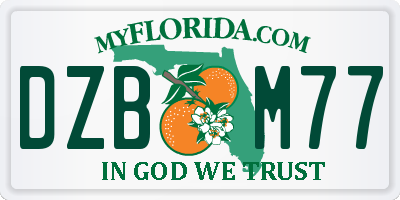 FL license plate DZBM77