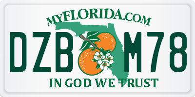 FL license plate DZBM78