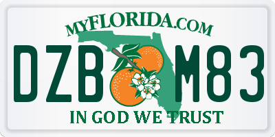 FL license plate DZBM83