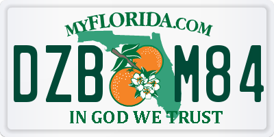 FL license plate DZBM84