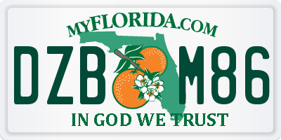 FL license plate DZBM86