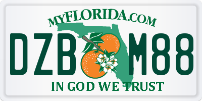 FL license plate DZBM88