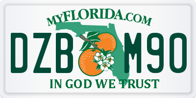 FL license plate DZBM90