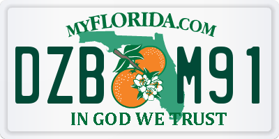 FL license plate DZBM91