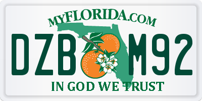 FL license plate DZBM92