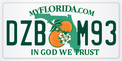 FL license plate DZBM93