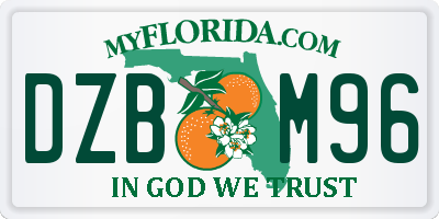 FL license plate DZBM96