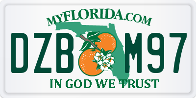 FL license plate DZBM97
