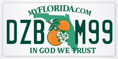 FL license plate DZBM99