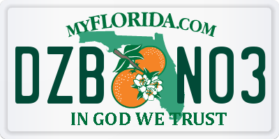 FL license plate DZBN03