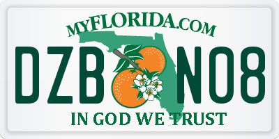 FL license plate DZBN08