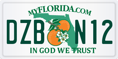 FL license plate DZBN12