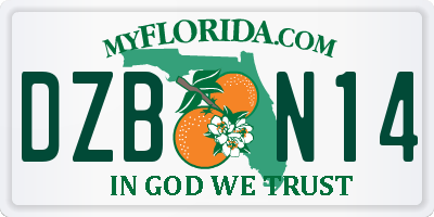 FL license plate DZBN14