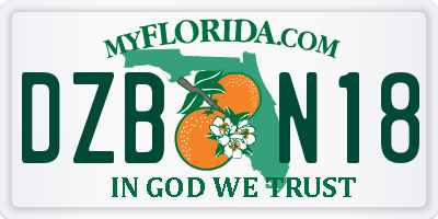 FL license plate DZBN18