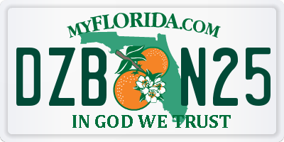 FL license plate DZBN25