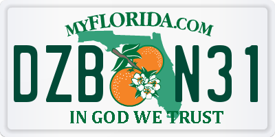 FL license plate DZBN31