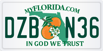 FL license plate DZBN36