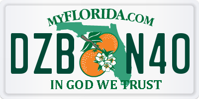 FL license plate DZBN40