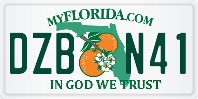 FL license plate DZBN41