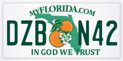 FL license plate DZBN42