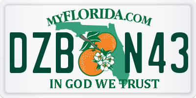 FL license plate DZBN43