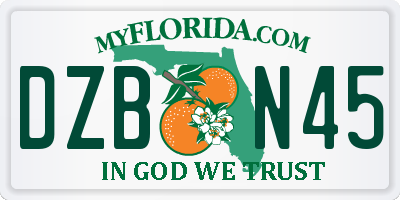 FL license plate DZBN45
